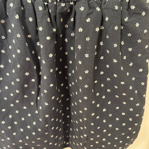 American Eagle Black with White Flowers Linen Blend Sleeveless Tank Summer Dress - Picture 5 of 10